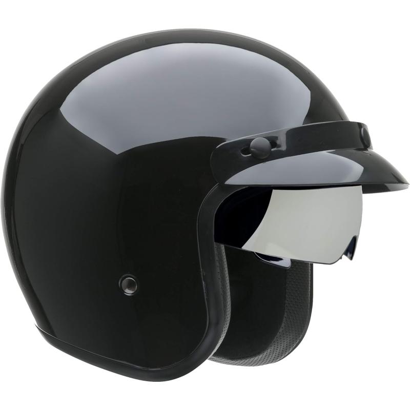 Vega Helmets X390 Retro Open Face Motorcycle Helmet w/Sunshield