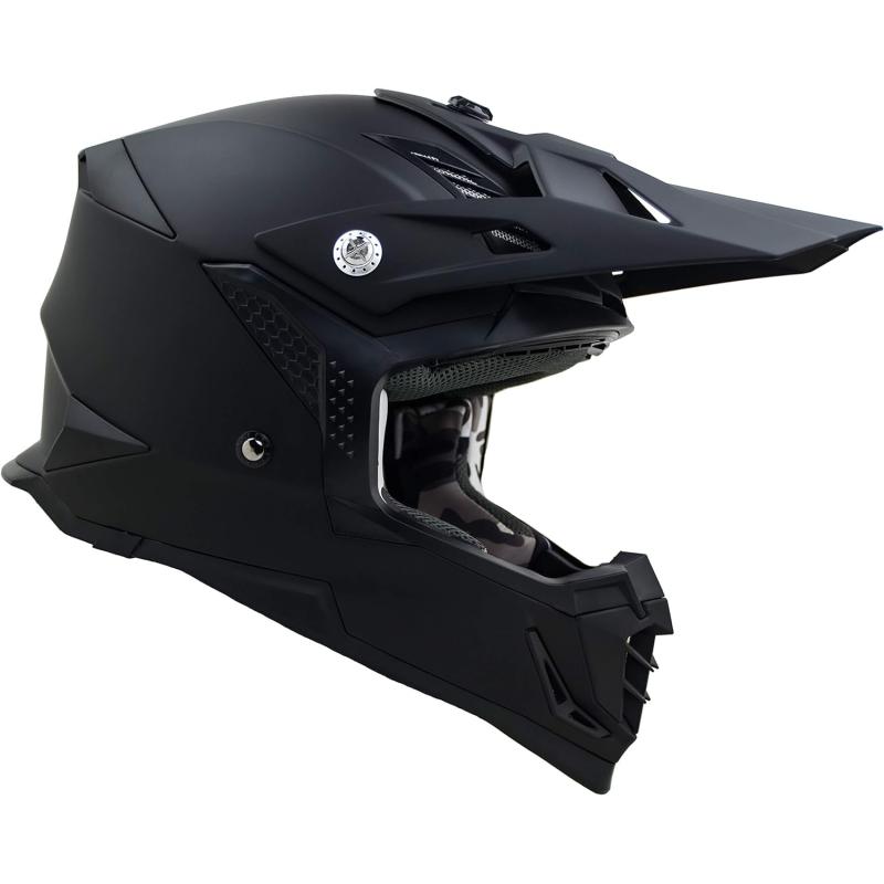 Matte black motocross discount helmet